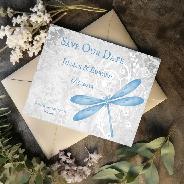 Blue Dragonfly Save The Date Announcement (Blue Dragonfly Save the Date)