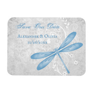 Blue Dragonfly Save The Date Magnet