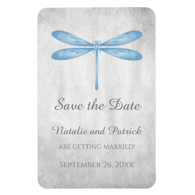 Blue Dragonfly Save the Date Magnet (Vertical)