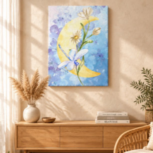 Blue Dragonfly Stretched Canvas Print
