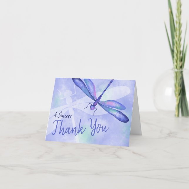 Blue Dragonfly Thank You Card (Front)