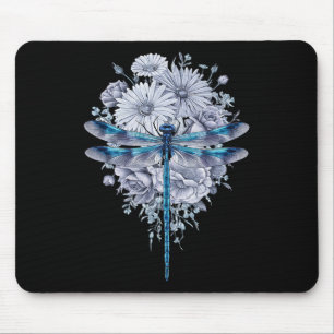 Blue Dragonfly Watercolor Art Insects Lover Earth Mouse Mat