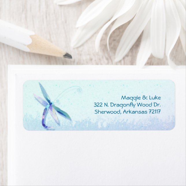 Blue Dragonfly Wedding Couple Address (Insitu)