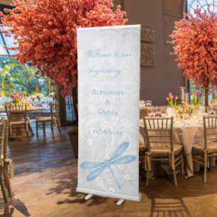 Blue Dragonfly Wedding Welcome Banner