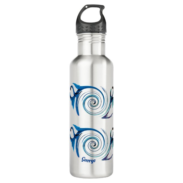 Blue Dragons Fantasy Animal Named 710 Ml Water Bottle (Front)