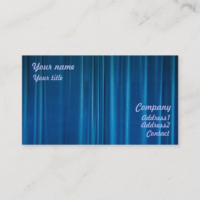 Blue drapes business card (Front)