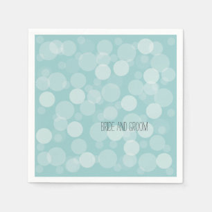 Blue Dream Bokeh Dots Wedding Napkin