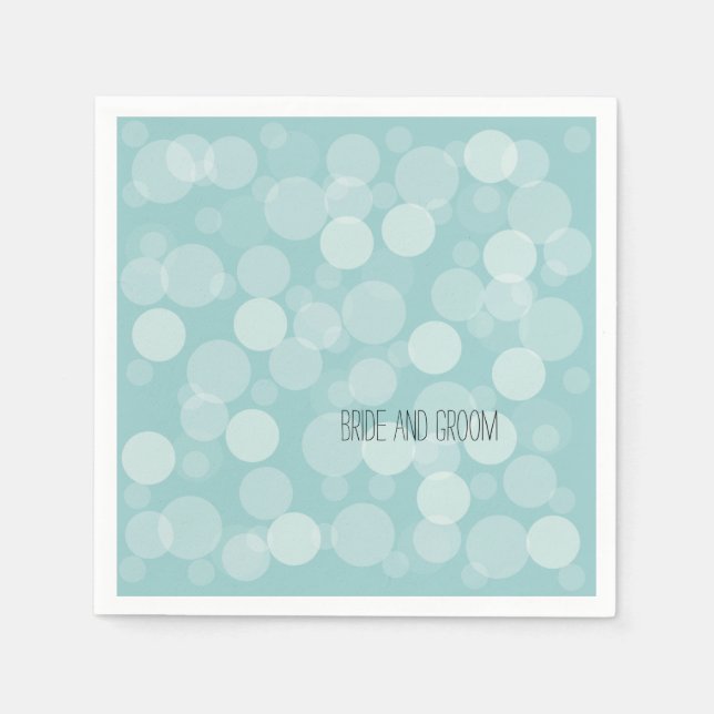 Blue Dream Bokeh Dots Wedding Napkin (Front)