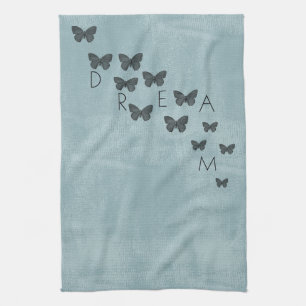 Blue Dream Butterflies Tea Towel