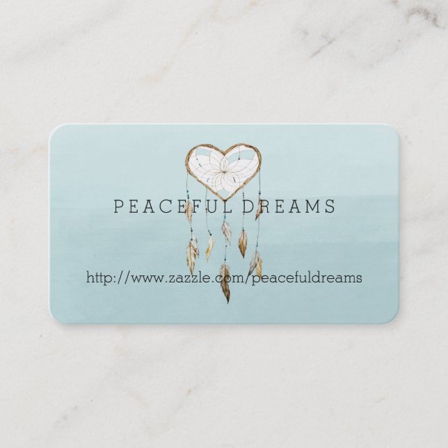 Blue Dream Catcher Watercolor Business Card (Front)