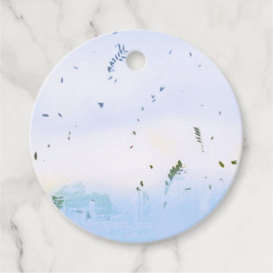 Blue dream green leaf party design Favour Tags