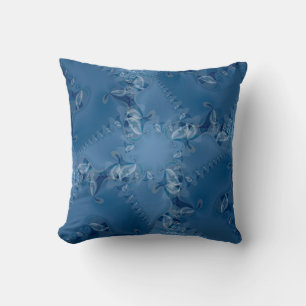 Blue Dream Lacy Abstract Swirls Cushion