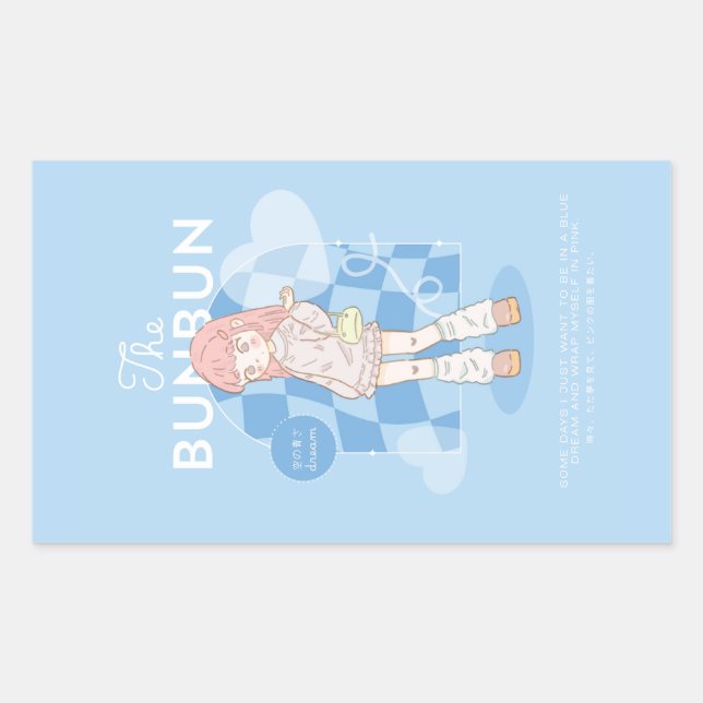 Blue Dream Pink  Rectangular Sticker (Front)