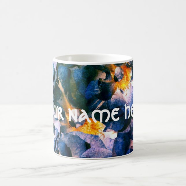 Blue dream, Roses Floral Pattern Personalized Mug (Center)