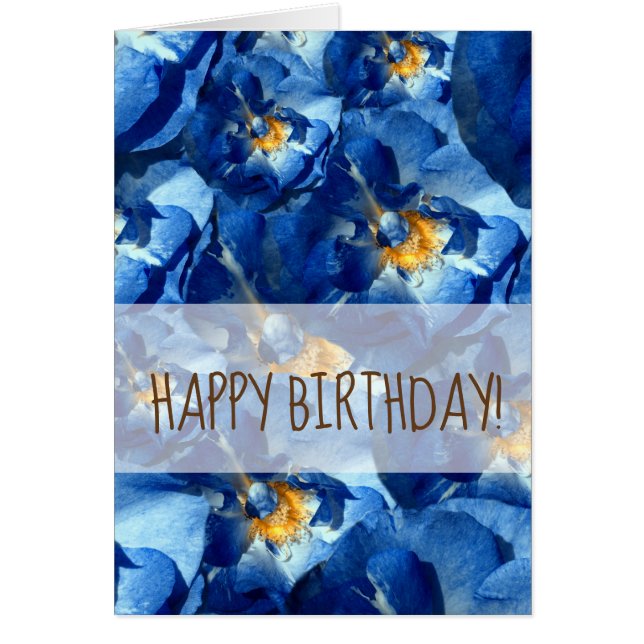 Blue dream, Roses Happy Birthday  Greeting Card (Front)