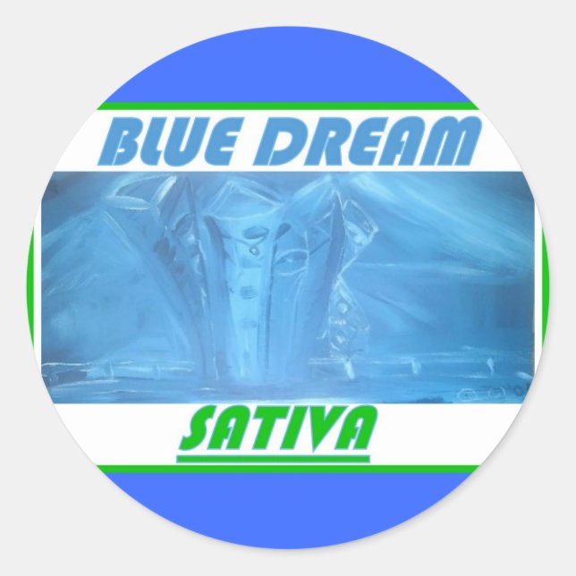 BLUE DREAM SATIVA CLASSIC ROUND STICKER (Front)