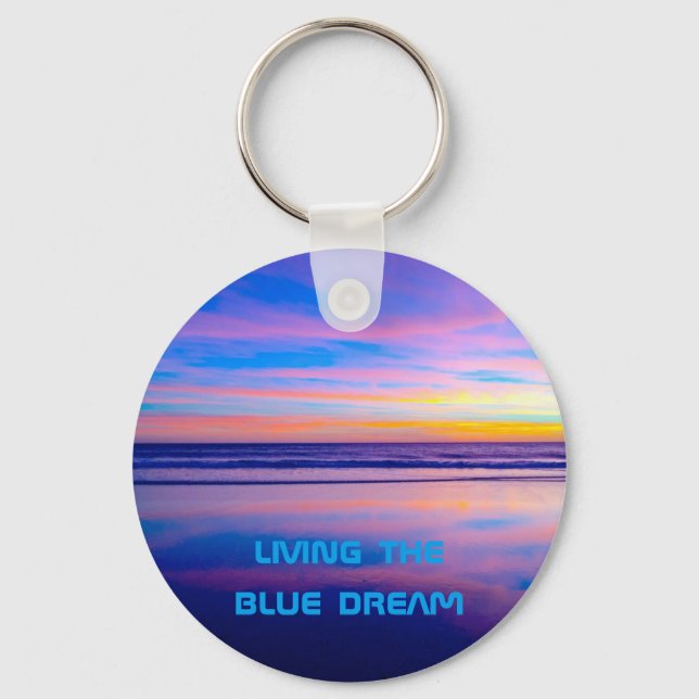 Blue Dream Sunset Santa Monica Key Ring (Front)
