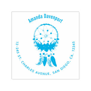 Blue Dreamcatcher Stylish Boho Design Self-inking Stamp