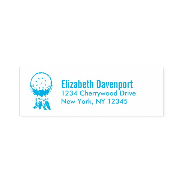 Blue Dreamcatcher Stylish Boho Design Self-inking Stamp (Design)