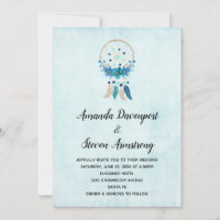 Blue Dreamcatcher with Flowers & Feathers Wedding