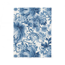 Blue Dreams | Floral Watercolor Chinoiserie White