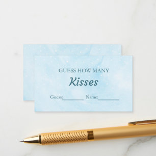 Blue Dreamy Guess How Many Kisses Bridal Game Enclosure Card