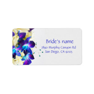 Blue Dreamy Romantic Bouquet Address Label