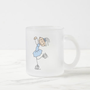 Blue Dress Figure Skater t-shirts and Gifts Frosted Glass Coffee Mug