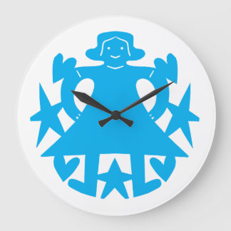 Blue Dress Large Clock