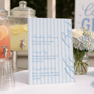 Blue Drink Menu Pedestal Sign