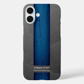 Blue Drip Name Abstract Texture iPhone 16 Plus Case