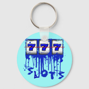 BLUE DRIPPING PAINT SLOTS KEY RING