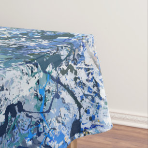 Blue Drops Abstraction Tablecloth