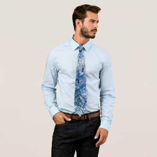 Blue Drops Abstraction Tie