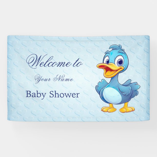 Blue Duck Baby Shower Banner (Horizontal)