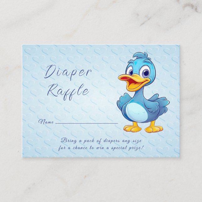 Blue Duck Baby Shower Enclosure Card (Front)