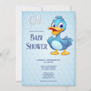 Blue Duck Baby Shower Invitation