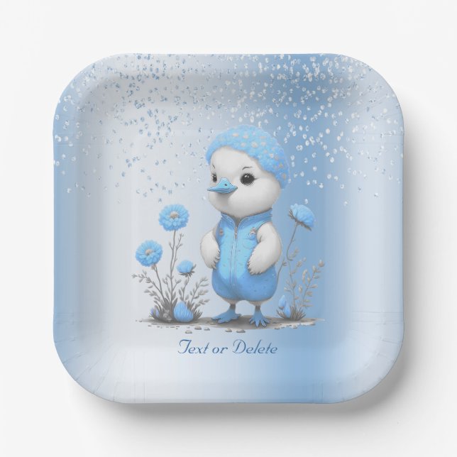 Blue Duck Paper Plate (Front)