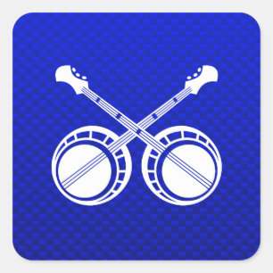 Blue Duelling Banjos Square Sticker