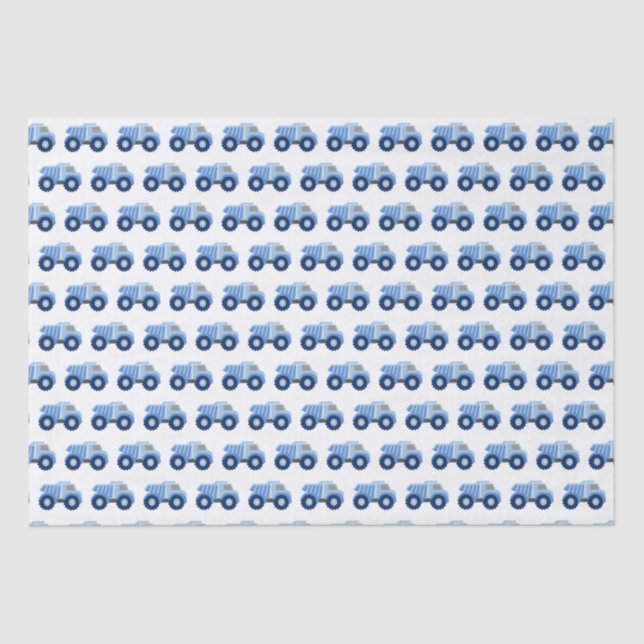 Blue Dump Truck Kid's Birthday Tissue Paper (Front)