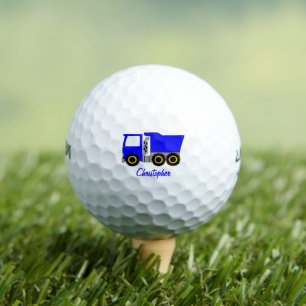Blue Dumper Truck Design Golf Balls