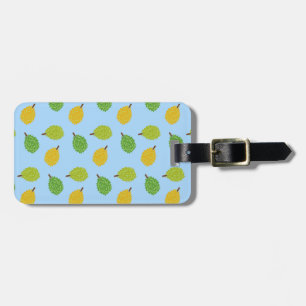 blue durians luggage tag