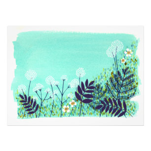 Blue Dusk Dreamscape Garden Landscape Scene Photo Print