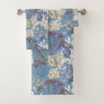 Blue Dusk Solid with Undersea Print
