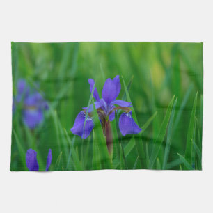 Blue Dutch Among Leaves Tea Towel