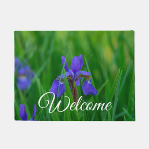 Blue Dutch Among Leaves Welcome Doormat