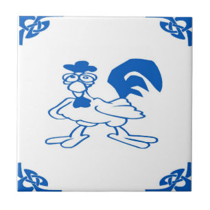 Blue Dutch Chicken Tile