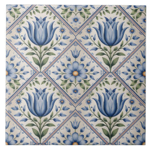 Blue Dutch Delft Pattern Tile