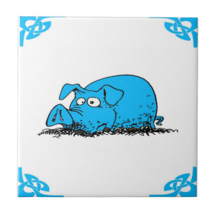 Blue Dutch Hog Delft Look Tile