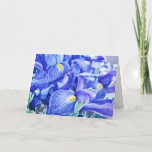 Blue Dutch Iris Flowers Abstract Note Card